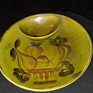 vintage green chip and dip tray